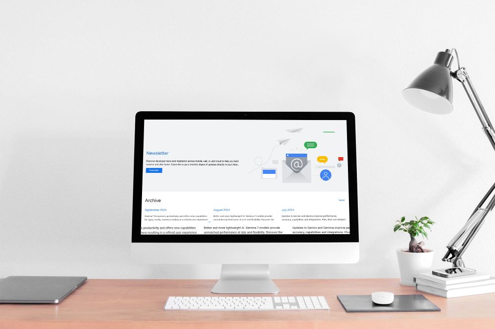 Google AI Developer Newsletter screen