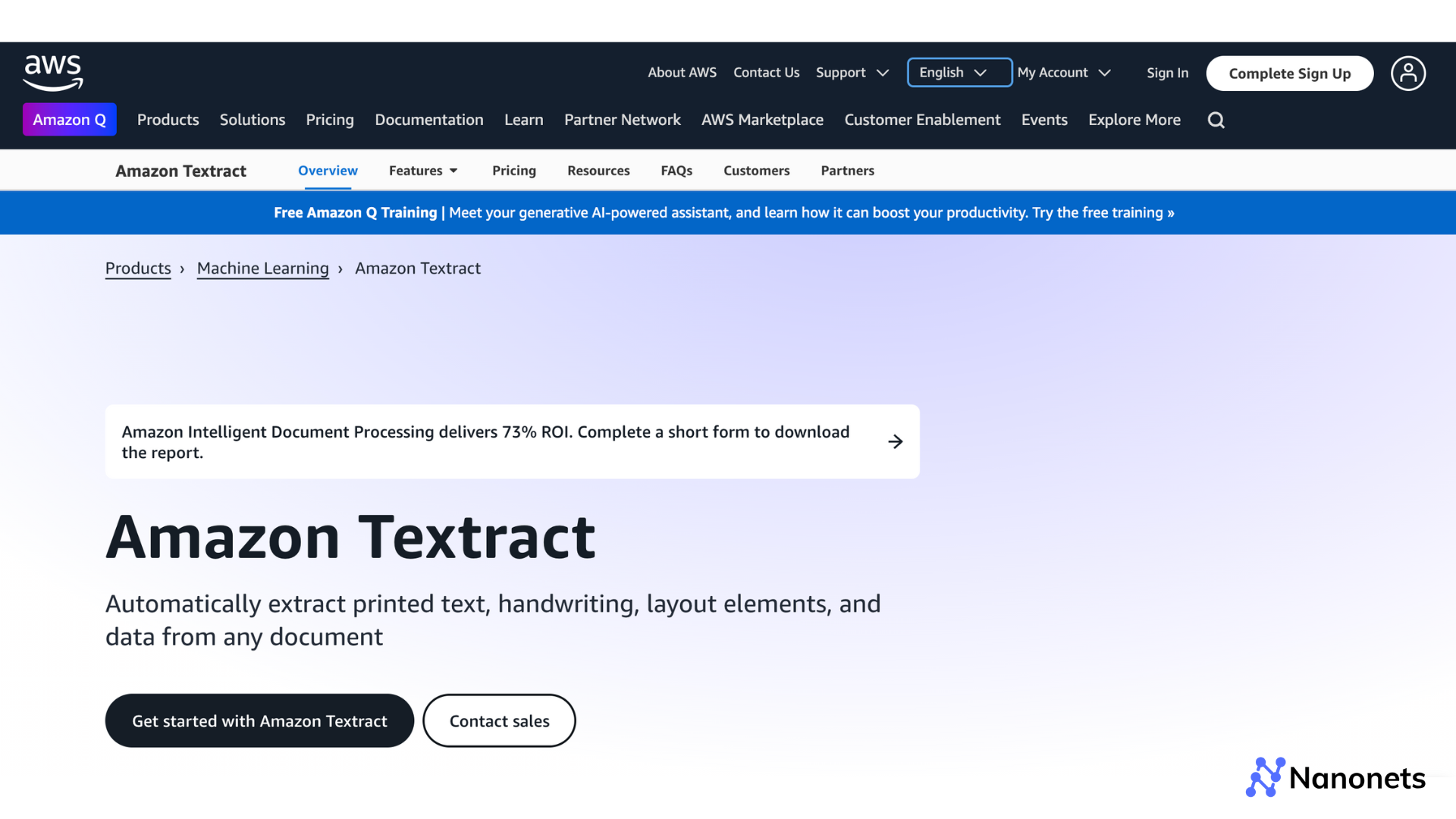 Amazon Textract - Top 9 Rossum Competitors and Alternatives